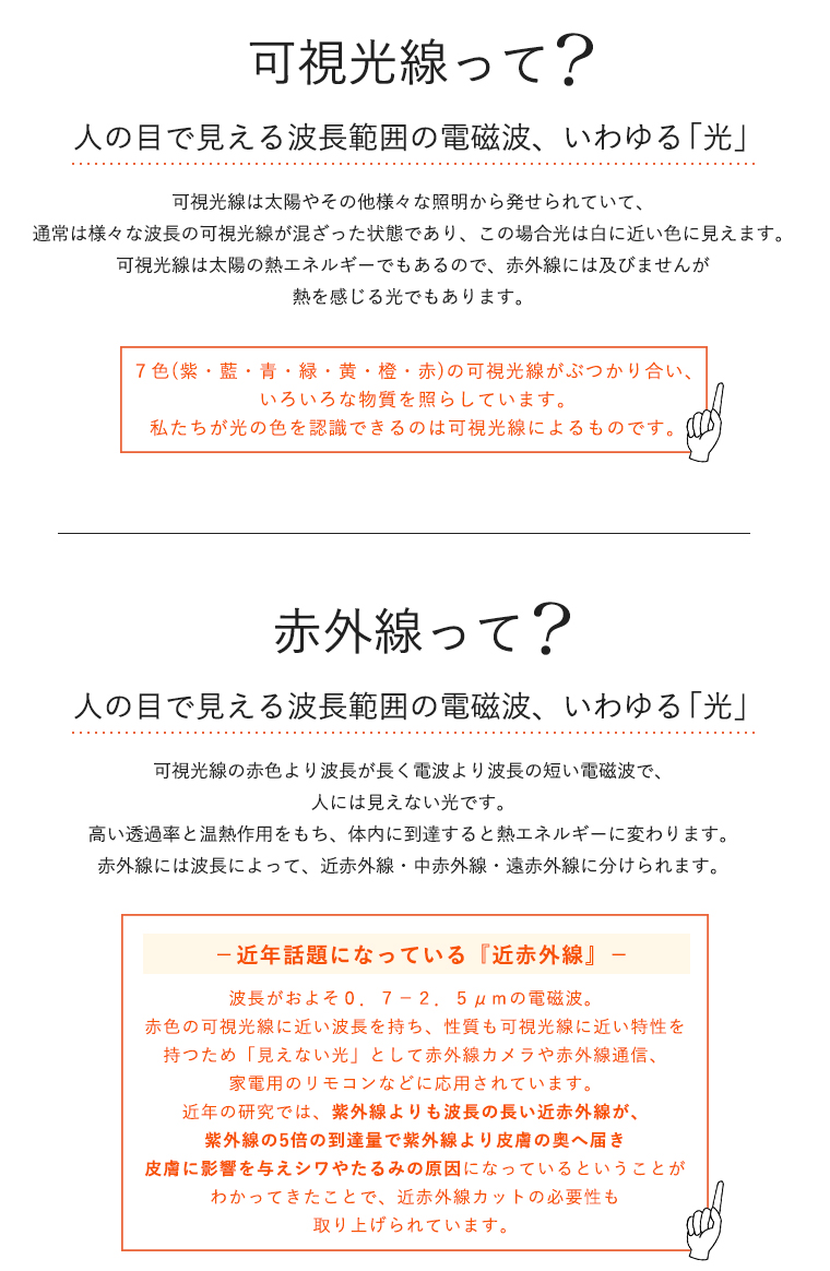 可視光線と赤外線について