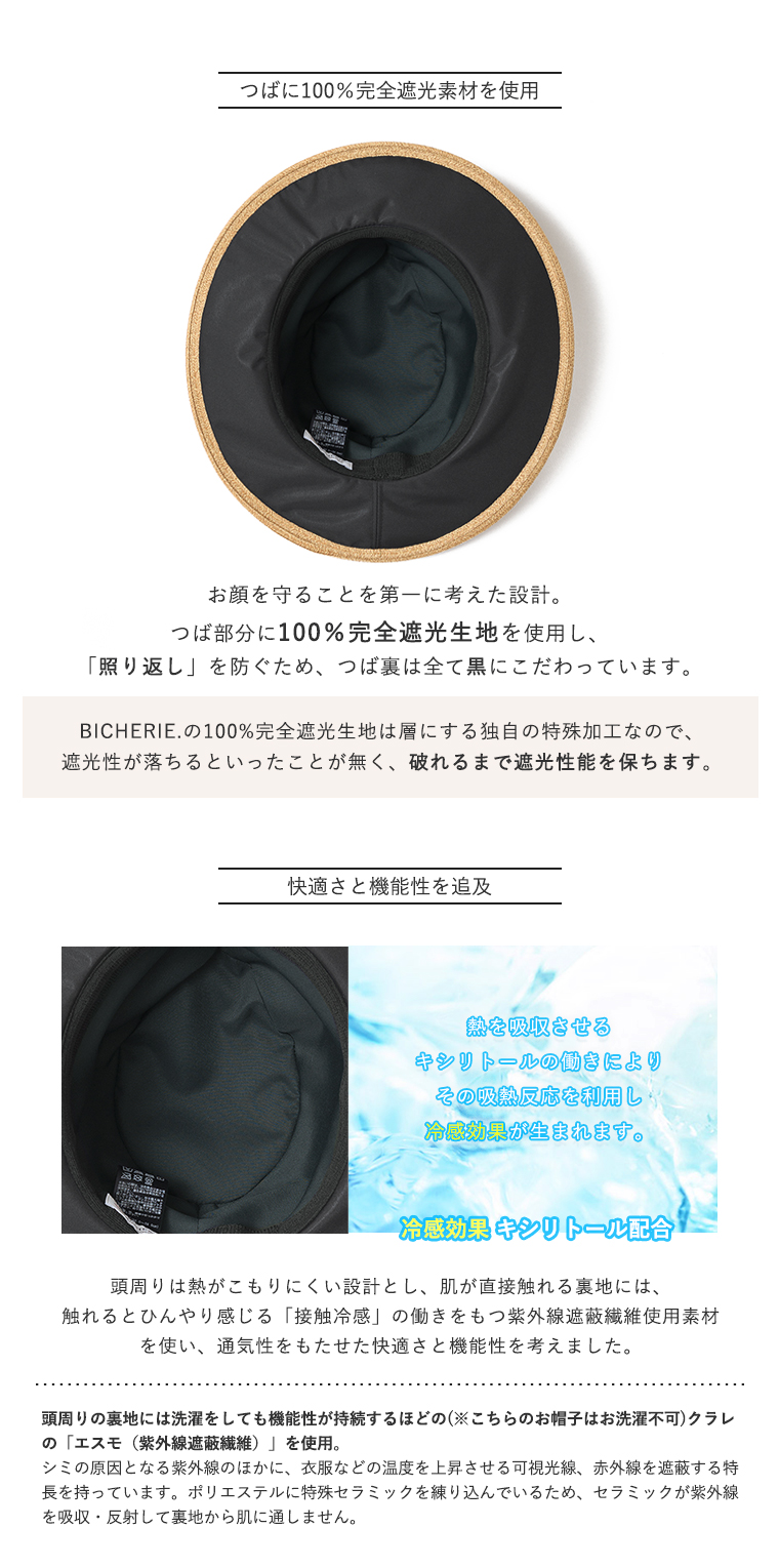 BICHERIEの遮光帽子について