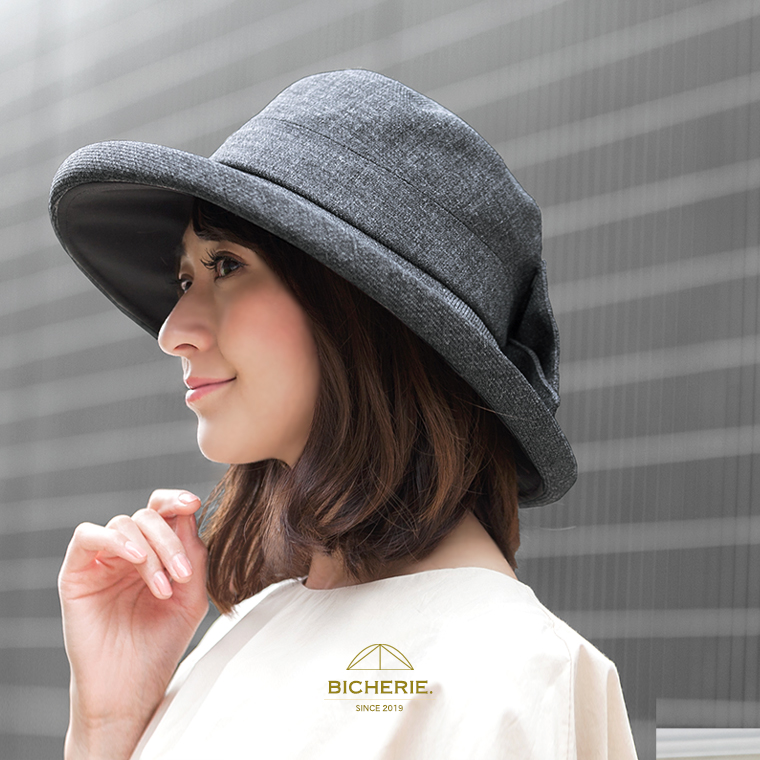 BICHERIE 完全遮光ハット リボンハット