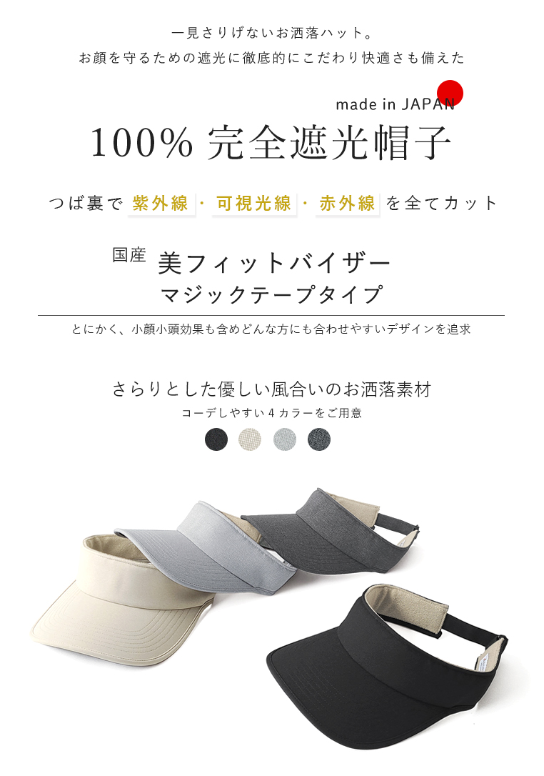 完全遮光 UVサンバイザー