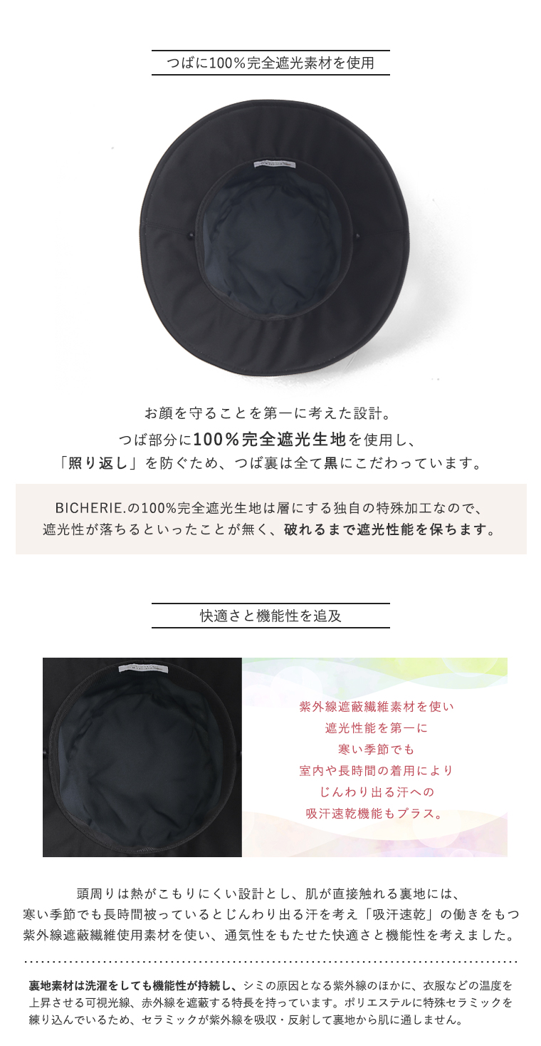 裏素材 機能性帽子