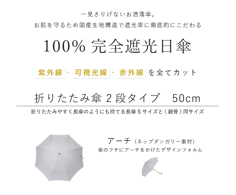 完全遮光日傘 折りたたみ傘 2段タイプ