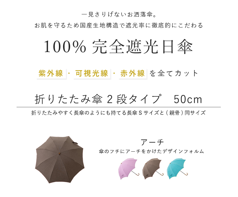 完全遮光日傘 折りたたみ傘 2段タイプ