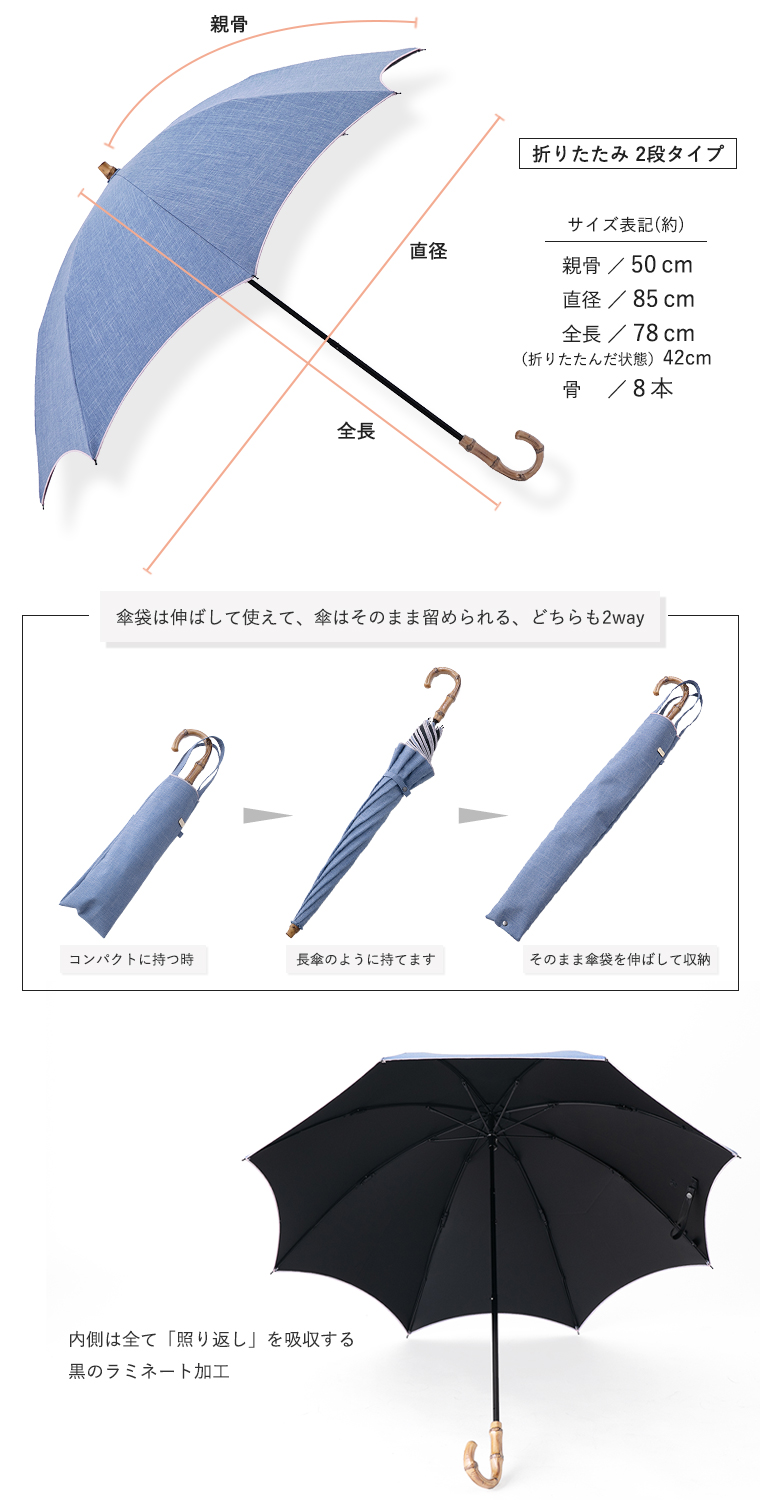 折りたたみ傘 2段タイプ