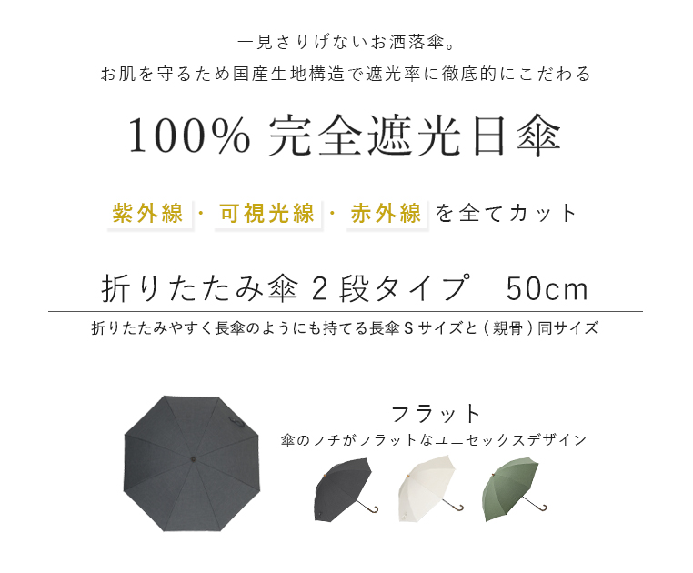 完全遮光日傘 折りたたみ傘 2段タイプ