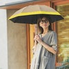 100%完全遮光 晴雨兼用日傘 折りたたみ3段タイプ バイカラー シャンブレー