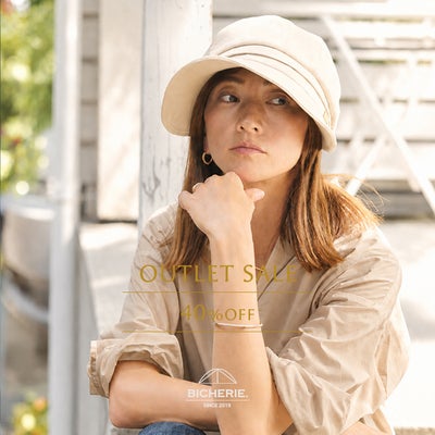 アウトレットセール 100%完全遮光 国産 美シェリ つば広 キャスケット 麻コットン