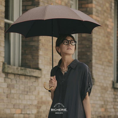 100%完全遮光 晴雨兼用 折りたたみ日傘 2段タイプ 50cm アーチ シャンブレー