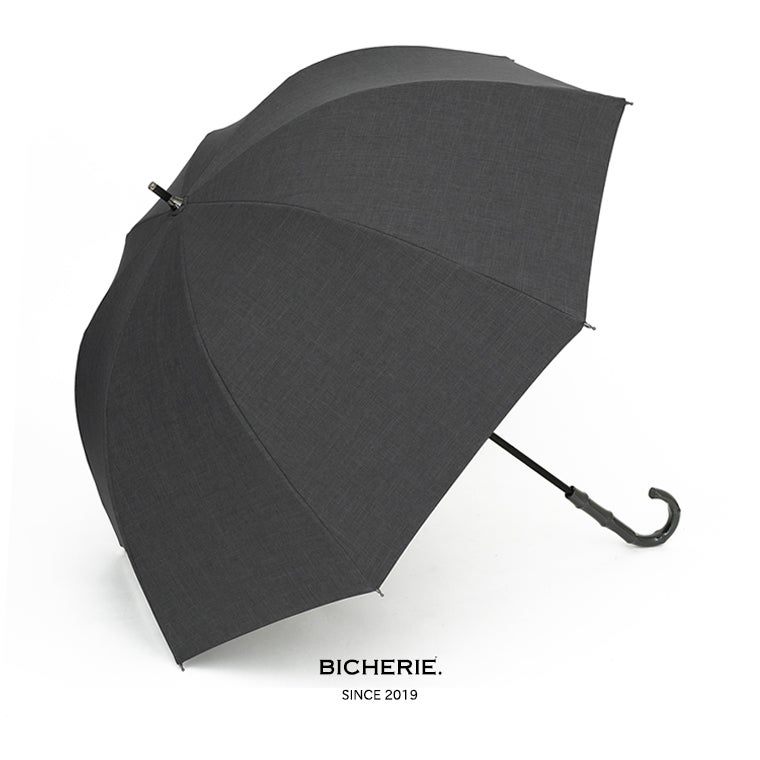 100%完全遮光 晴雨兼用 メンズ日傘 Mサイズ 55cm フラット シャンブレー